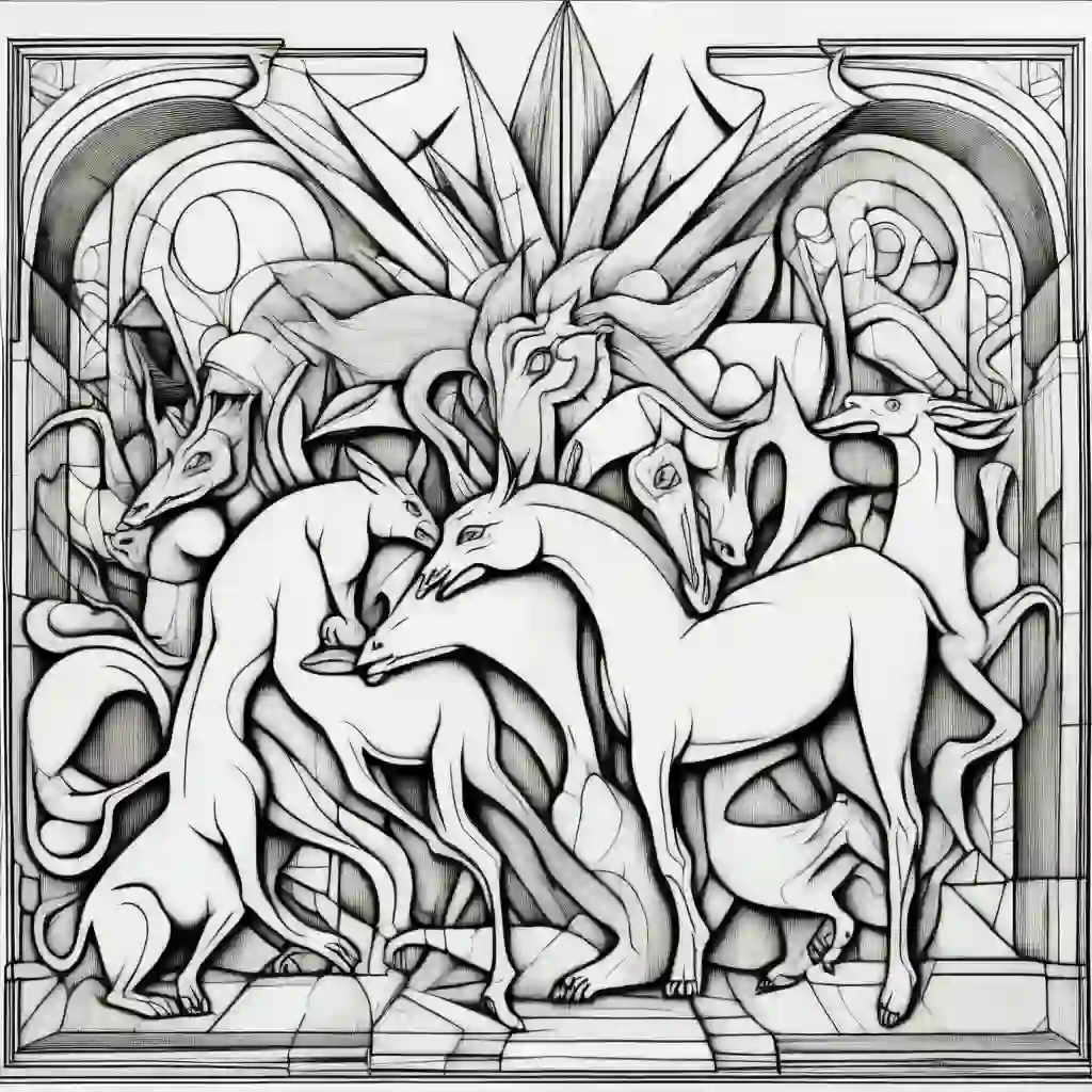 Guernica by Pablo Picasso coloring pages